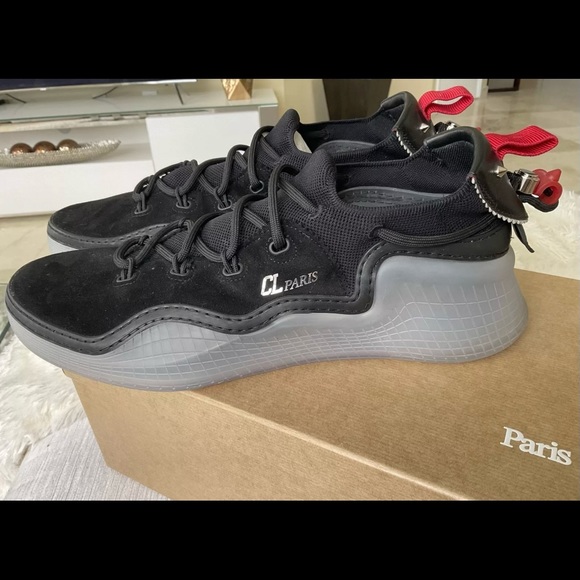 Mens Louboutin black Sneakers . New model size 46.5 - Picture 1 of 4